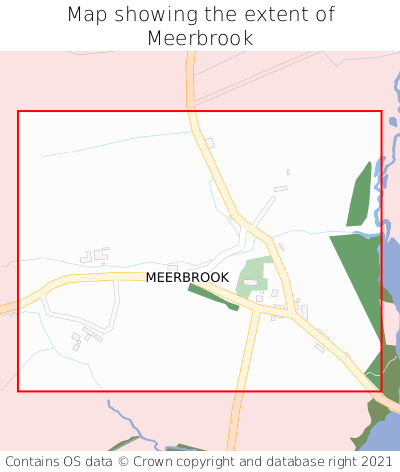 Map showing extent of Meerbrook as bounding box