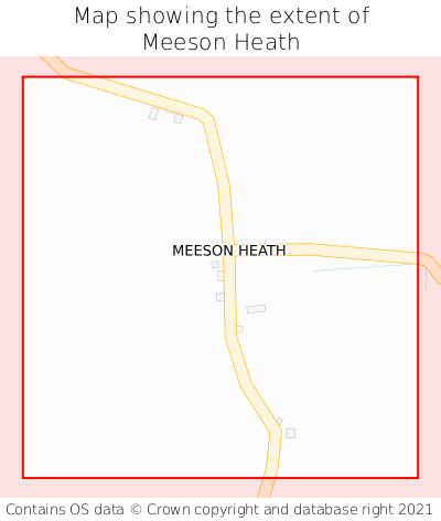Map showing extent of Meeson Heath as bounding box