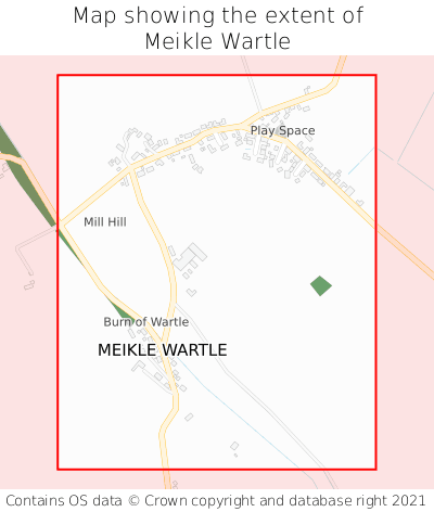 Map showing extent of Meikle Wartle as bounding box