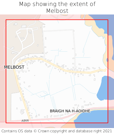 Map showing extent of Melbost as bounding box