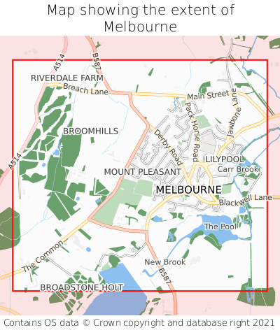 Map showing extent of Melbourne as bounding box
