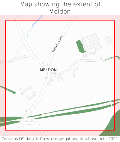 Map showing extent of Meldon as bounding box