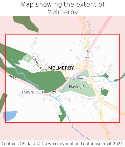 Map showing extent of Melmerby as bounding box