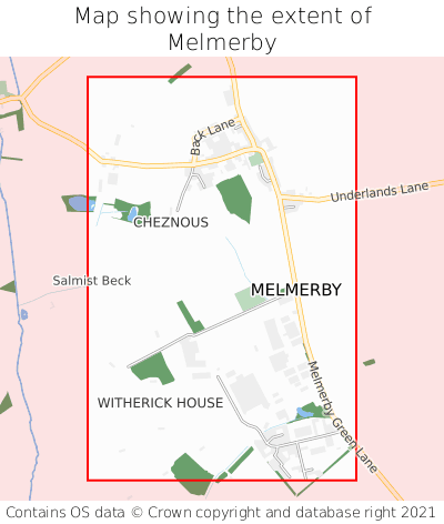 Map showing extent of Melmerby as bounding box