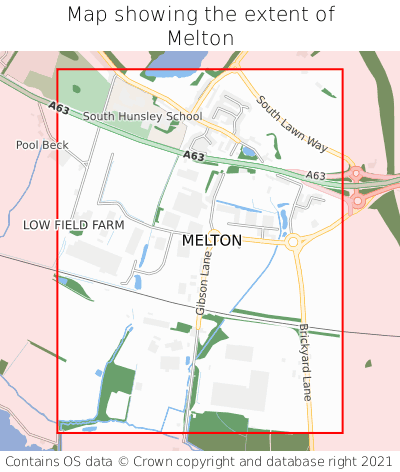 Map showing extent of Melton as bounding box