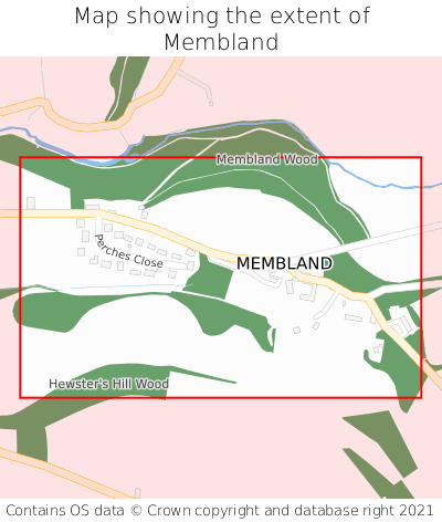 Map showing extent of Membland as bounding box