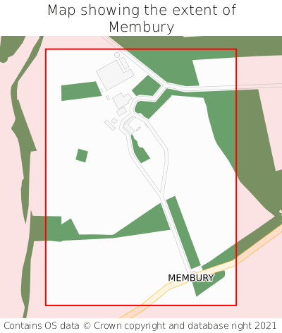 Map showing extent of Membury as bounding box