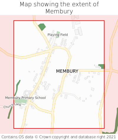 Map showing extent of Membury as bounding box