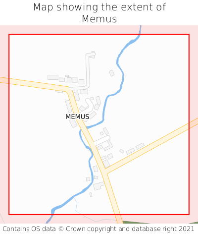 Map showing extent of Memus as bounding box