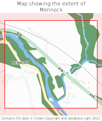 Map showing extent of Mennock as bounding box