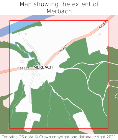 Map showing extent of Merbach as bounding box