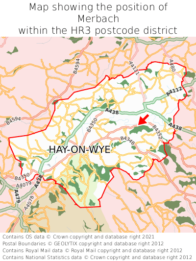 Map showing location of Merbach within HR3