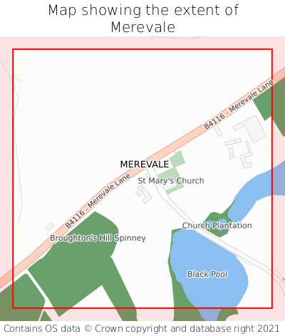 Map showing extent of Merevale as bounding box