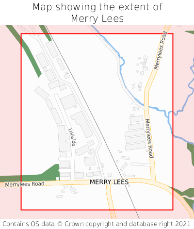 Map showing extent of Merry Lees as bounding box