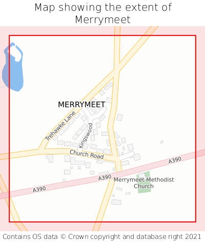 Map showing extent of Merrymeet as bounding box