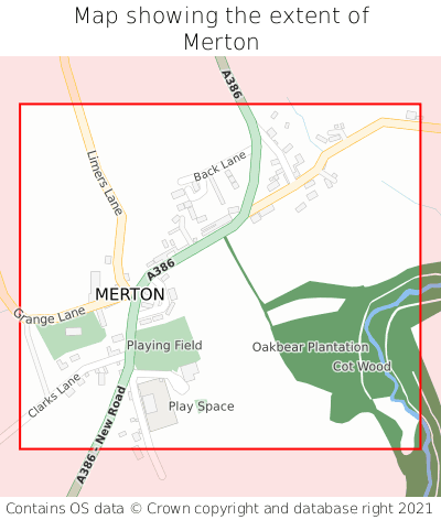 Map showing extent of Merton as bounding box