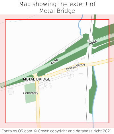 Map showing extent of Metal Bridge as bounding box