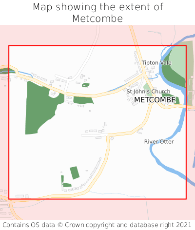 Map showing extent of Metcombe as bounding box