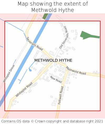 Map showing extent of Methwold Hythe as bounding box
