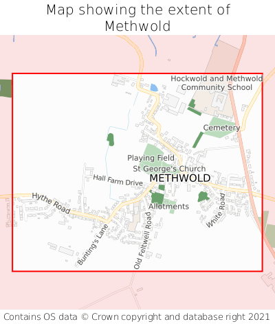Map showing extent of Methwold as bounding box