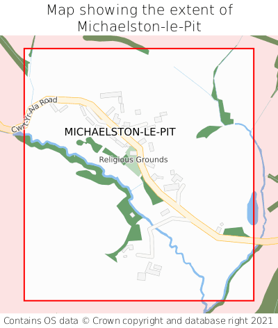 Map showing extent of Michaelston-le-Pit as bounding box