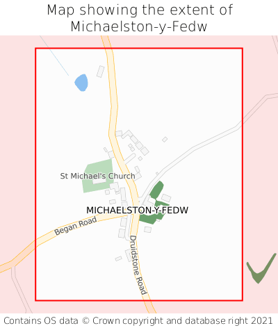 Map showing extent of Michaelston-y-Fedw as bounding box