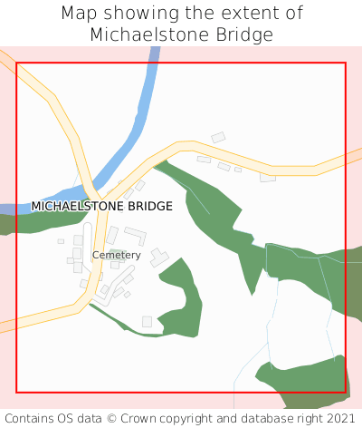 Map showing extent of Michaelstone Bridge as bounding box