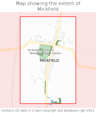 Map showing extent of Mickfield as bounding box