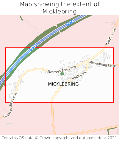 Map showing extent of Micklebring as bounding box
