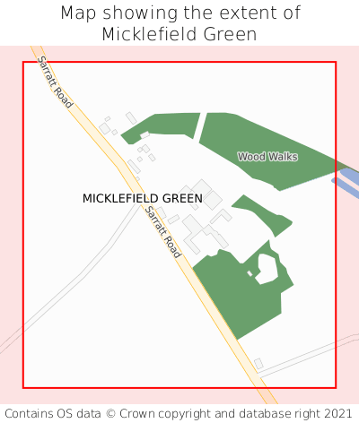 Map showing extent of Micklefield Green as bounding box