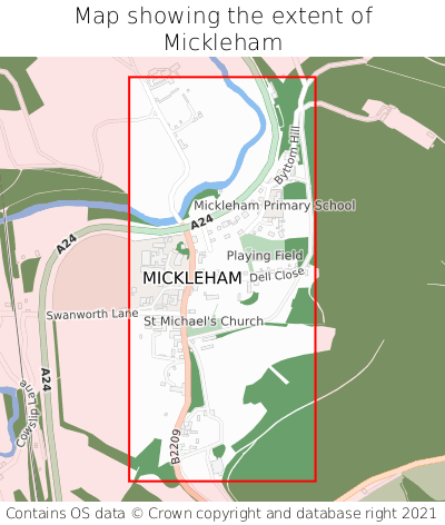 Map showing extent of Mickleham as bounding box