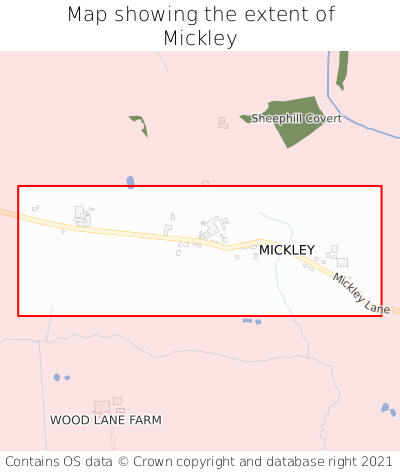 Map showing extent of Mickley as bounding box