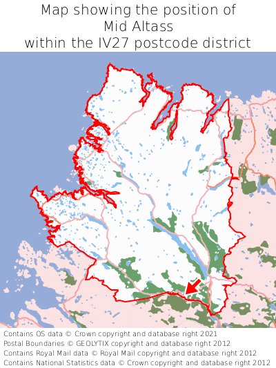 Map showing location of Mid Altass within IV24