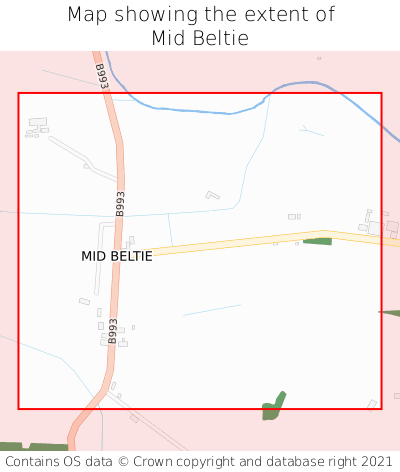Map showing extent of Mid Beltie as bounding box