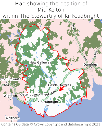 Map showing location of Mid Kelton within The Stewartry of Kirkcudbright