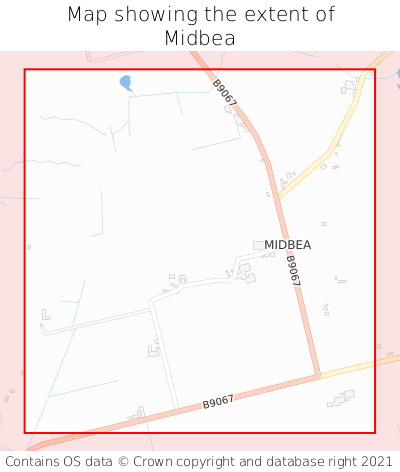 Map showing extent of Midbea as bounding box