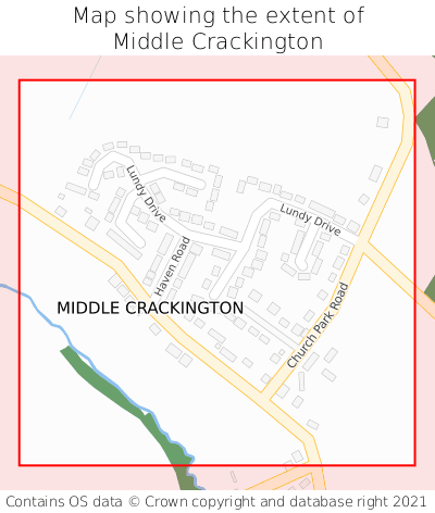 Map showing extent of Middle Crackington as bounding box