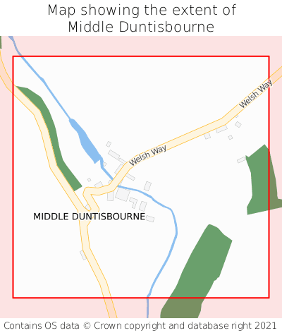 Map showing extent of Middle Duntisbourne as bounding box