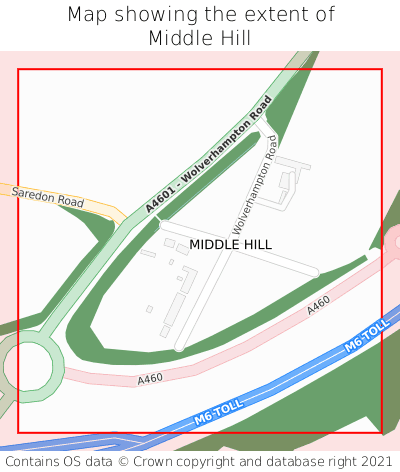 Map showing extent of Middle Hill as bounding box