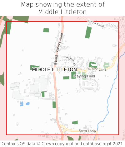 Map showing extent of Middle Littleton as bounding box