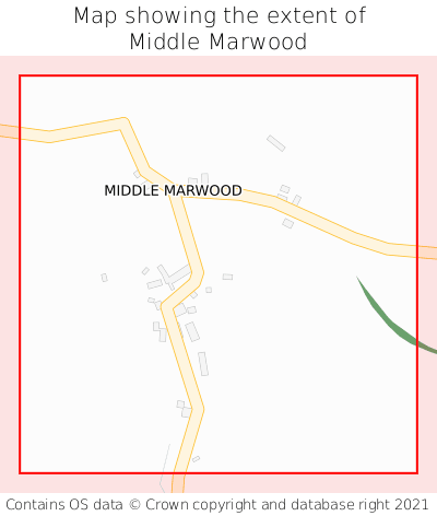 Map showing extent of Middle Marwood as bounding box