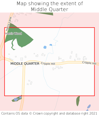 Map showing extent of Middle Quarter as bounding box