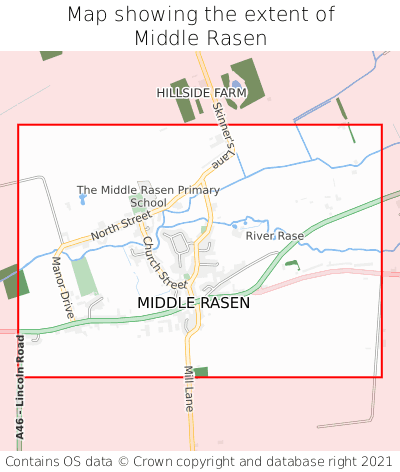 Map showing extent of Middle Rasen as bounding box