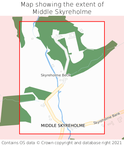 Map showing extent of Middle Skyreholme as bounding box
