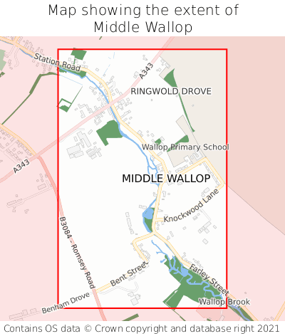 Map showing extent of Middle Wallop as bounding box