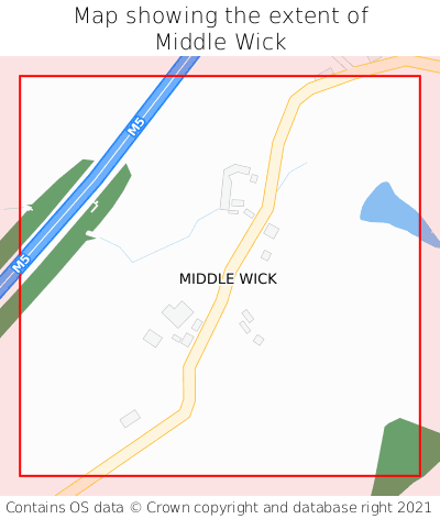 Map showing extent of Middle Wick as bounding box