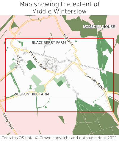 Map showing extent of Middle Winterslow as bounding box