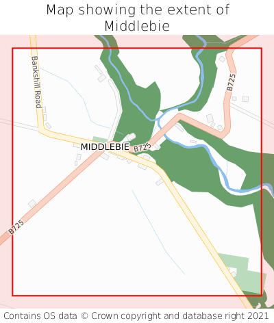Map showing extent of Middlebie as bounding box
