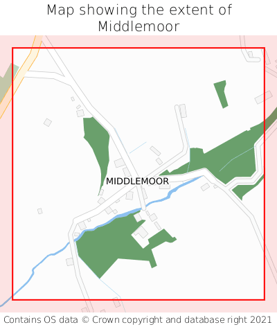 Map showing extent of Middlemoor as bounding box