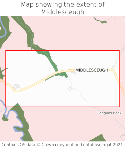 Map showing extent of Middlesceugh as bounding box